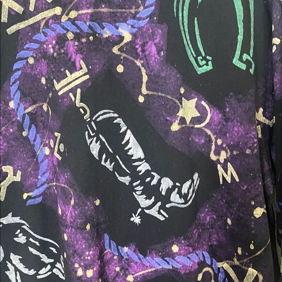 Vintage Western Colorful Graphic Top Horse Cowboy Made In USA Men/Unisex Large - Picture 10 of 14